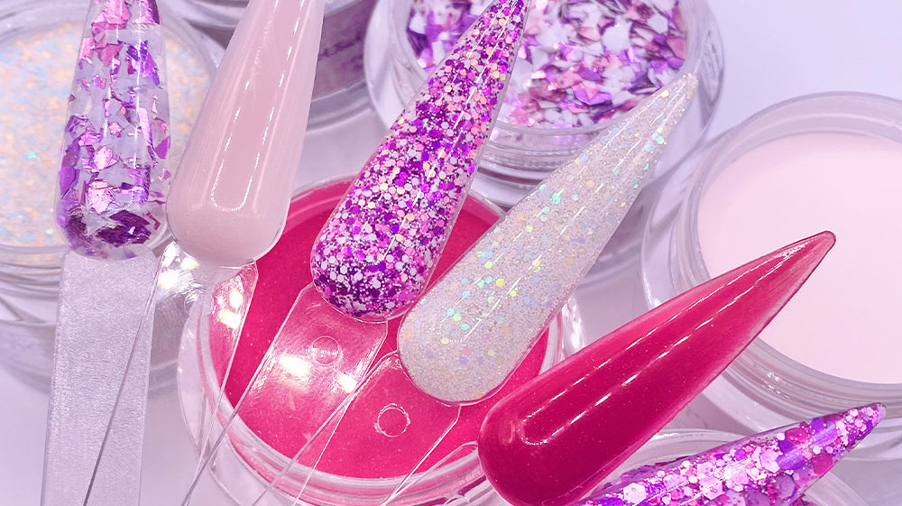 Valentines dip nail powder colors