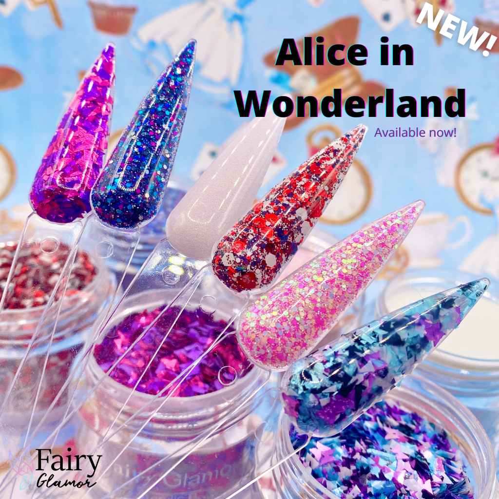 alice in wonderland dip nail powder colors