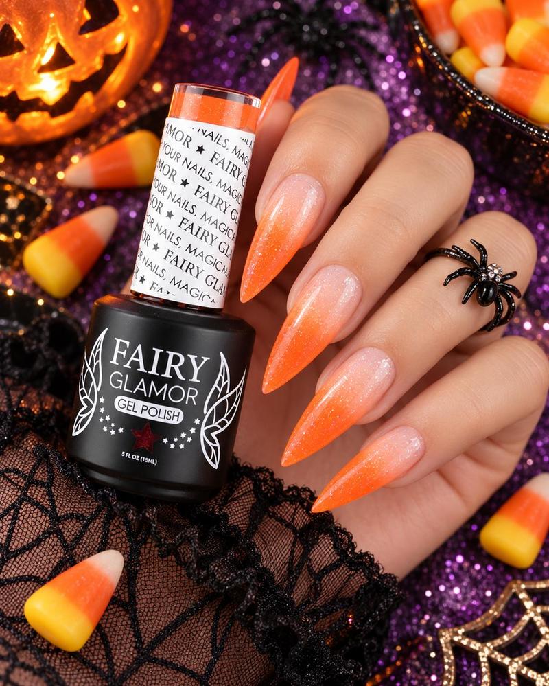 Candy Core Thermal (Color Changer) Orange Hema-Free Gel Nail