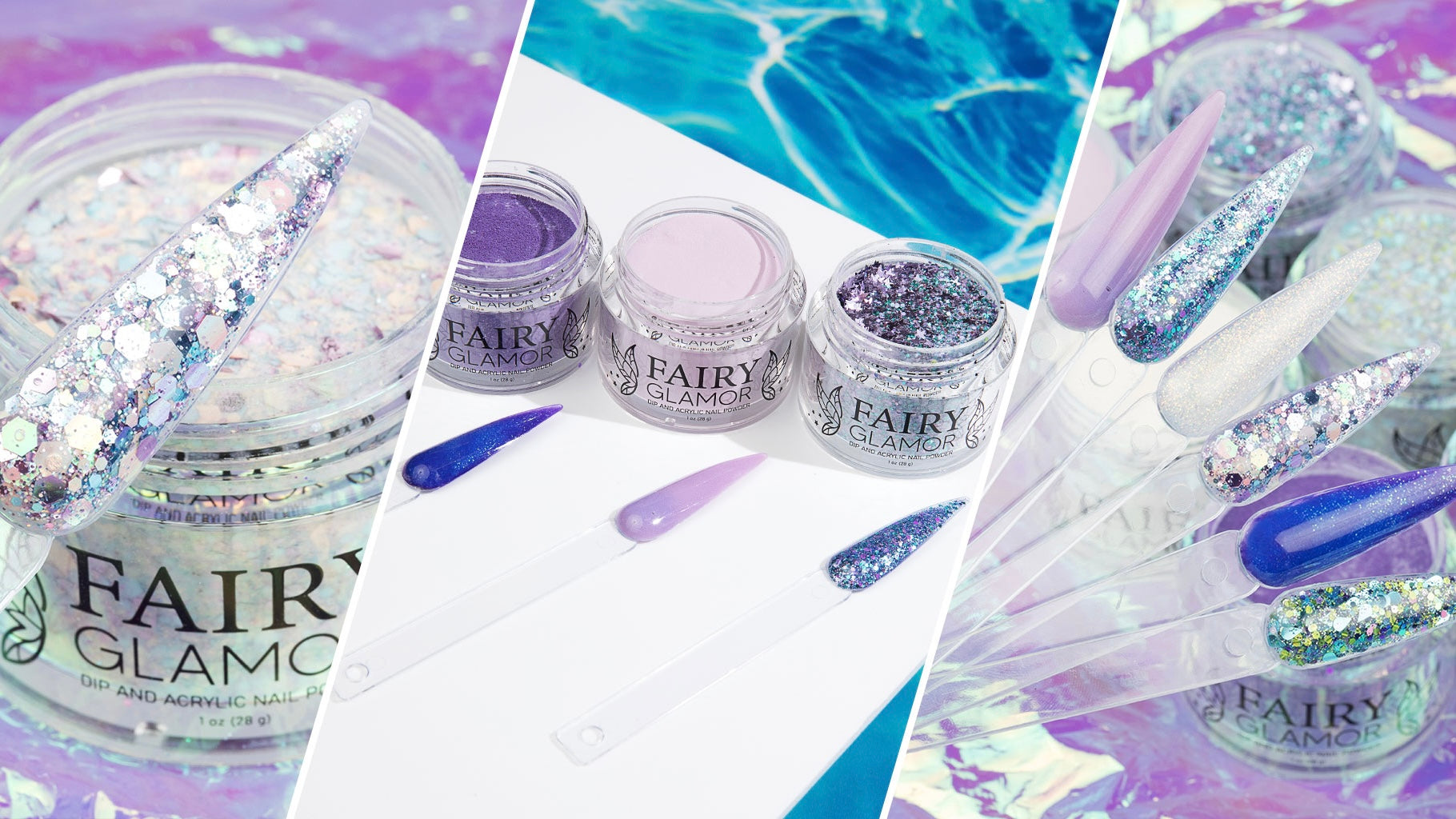 Mermaid dip nail powder shades