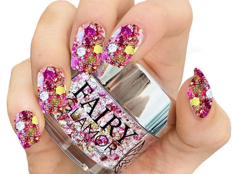 Pink-Glitter-Dip-Nail-Powder-Candy Glam-Fairy-Glamor