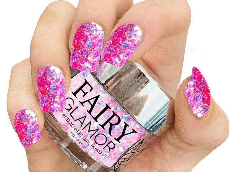 Pink-Glitter-Dip-Nail-Powder-Cat Café-Fairy-Glamor