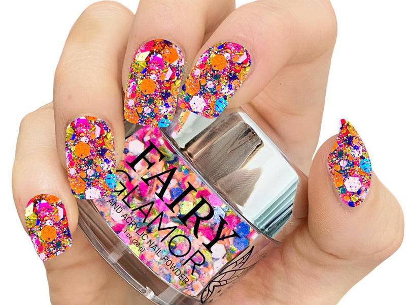 Pink-Glitter-Dip-Nail-Powder-Hula Girl-Fairy-Glamor