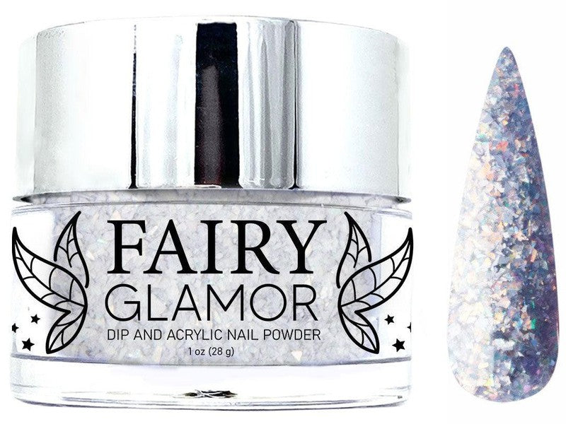 Silver-Glitter-Dip-Nail-Powder-Crystal Crown-Fairy-Glamor