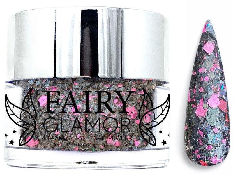 Fairy Glamor Black Glitter Dip and Acrylic Nail Powder - Color: Rage Quit