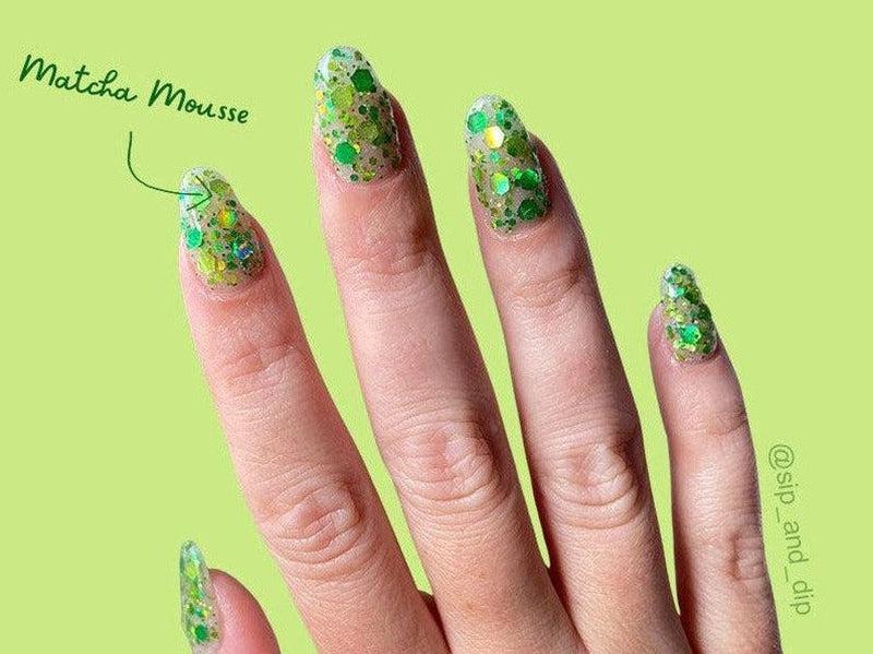 Green-Glitter-Dip-Nail-Powder-Matcha Mousse-Fairy-Glamor