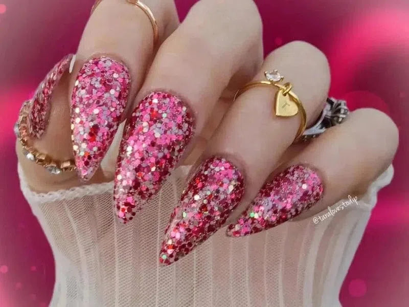 Pink-Glitter-Dip-Nail-Powder-Strawberry Frappe-Fairy-Glamor