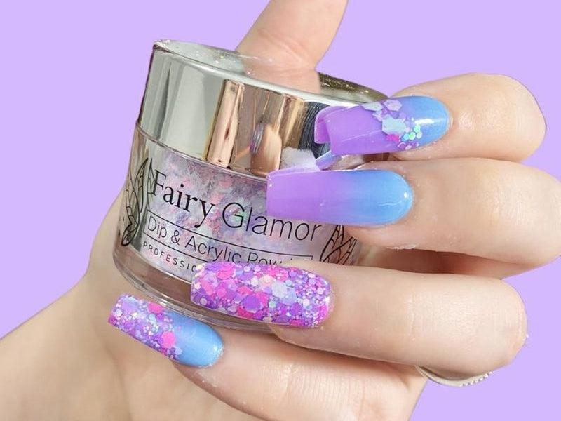 Purple-Glitter-Dip-Nail-Powder-Candy Unicorn-Fairy-Glamor