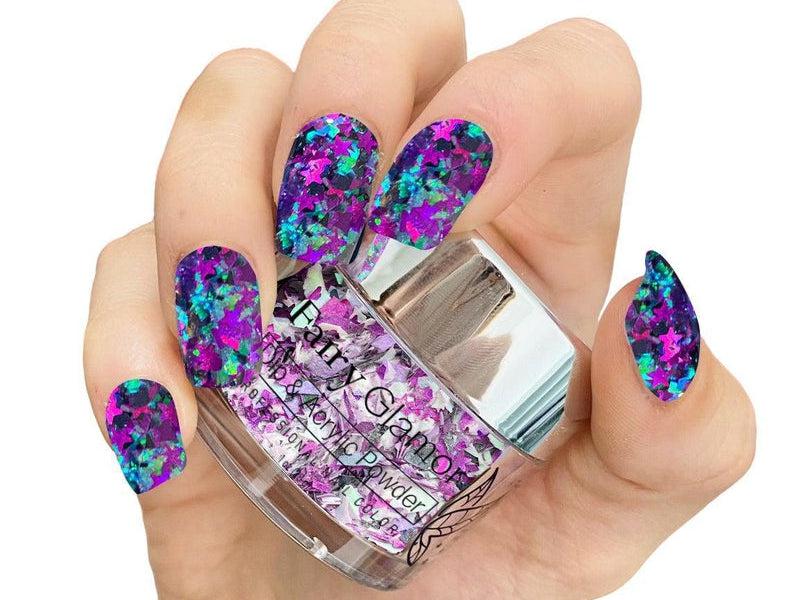 Purple-Glitter-Dip-Nail-Powder-Celestial Planet-Fairy-Glamor