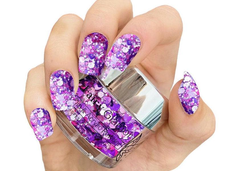 Purple-Glitter-Dip-Nail-Powder-Rose Petals-Fairy-Glamor