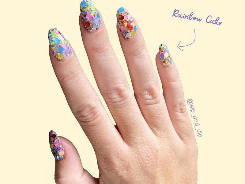 Rainbow-Glitter-Dip-Nail-Powder-Rainbow Cake-Fairy-Glamor